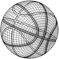 Sieťový model lopty pred renderovaním
